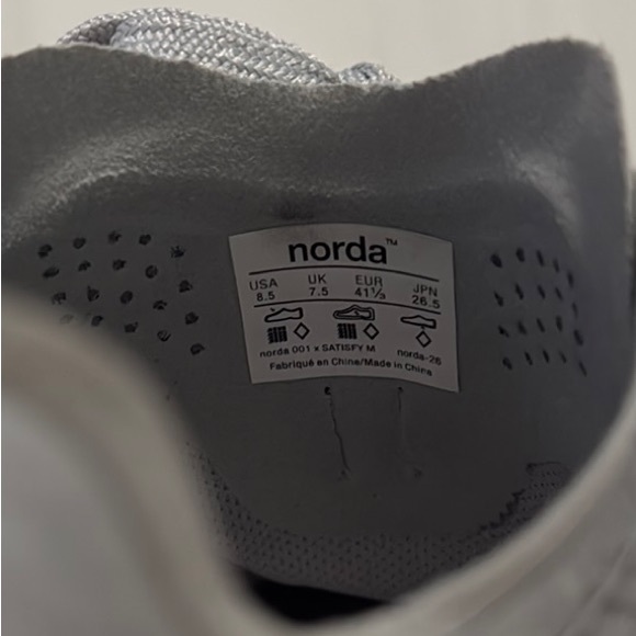 Norda x Satisfy Silver 001 Vibram Trail Running Shoes - Size 8.5 - Picture 5 of 6